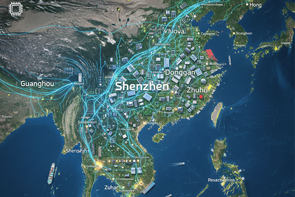 A map of the Pearl River Delta electronics hub