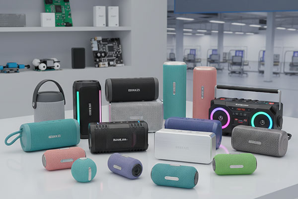 A variety of Bluetooth speakers from China